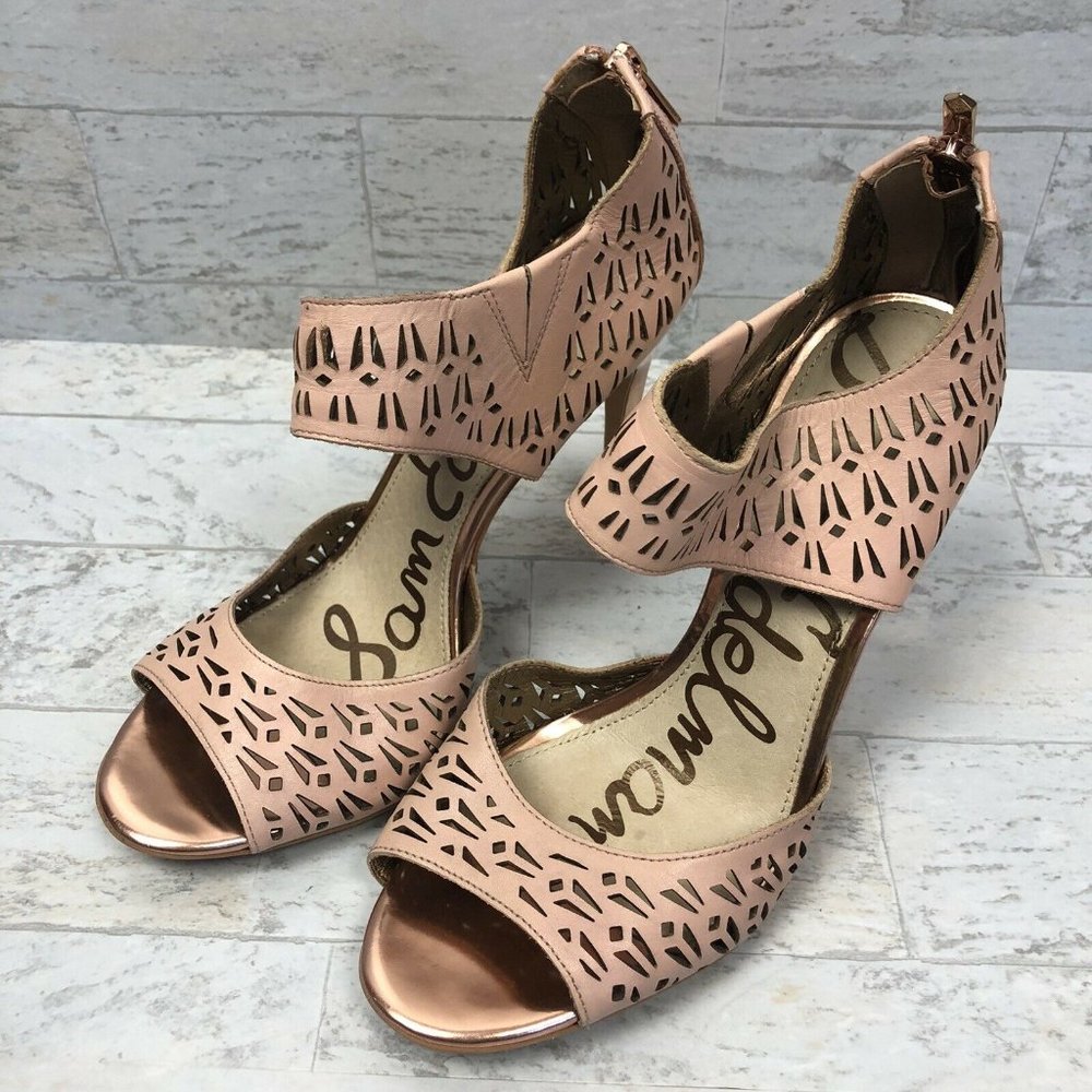 Sam Edelman 7.5 Alva Heeled Sandal Pink Rose Gold